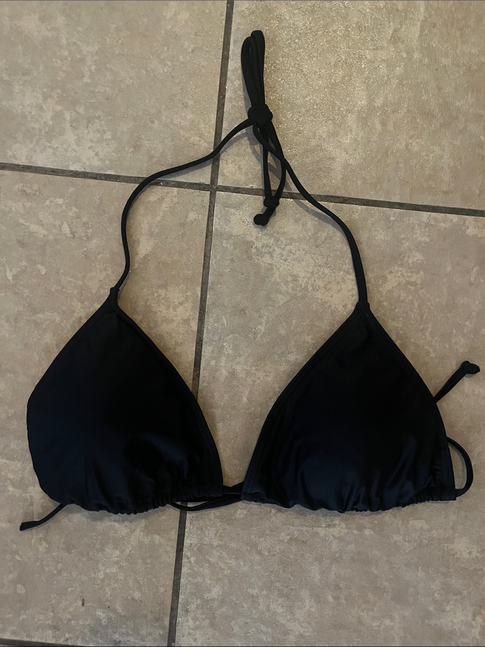 Black Triangle String Bikini Top